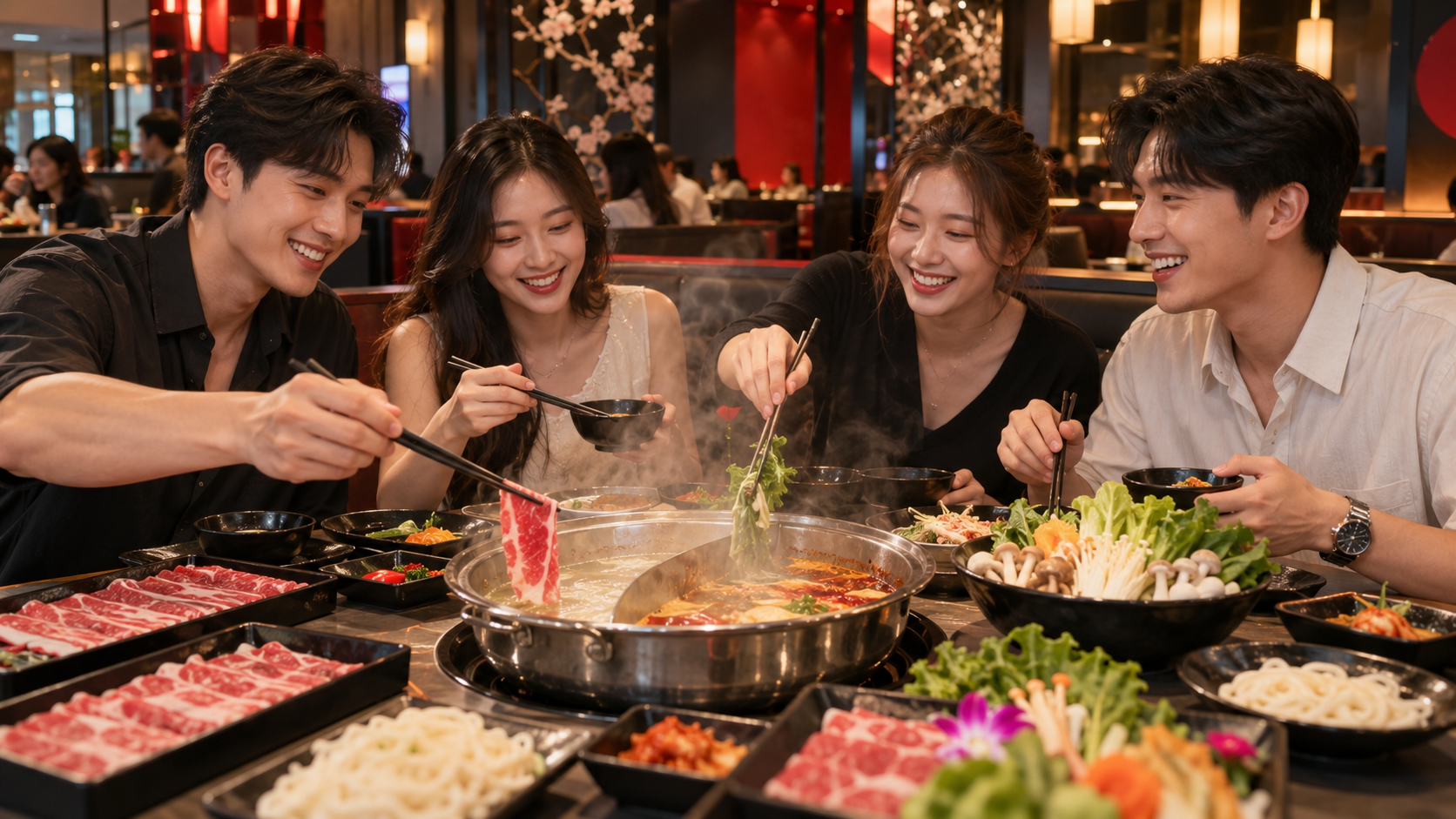 Illustrative shared Korean dinner