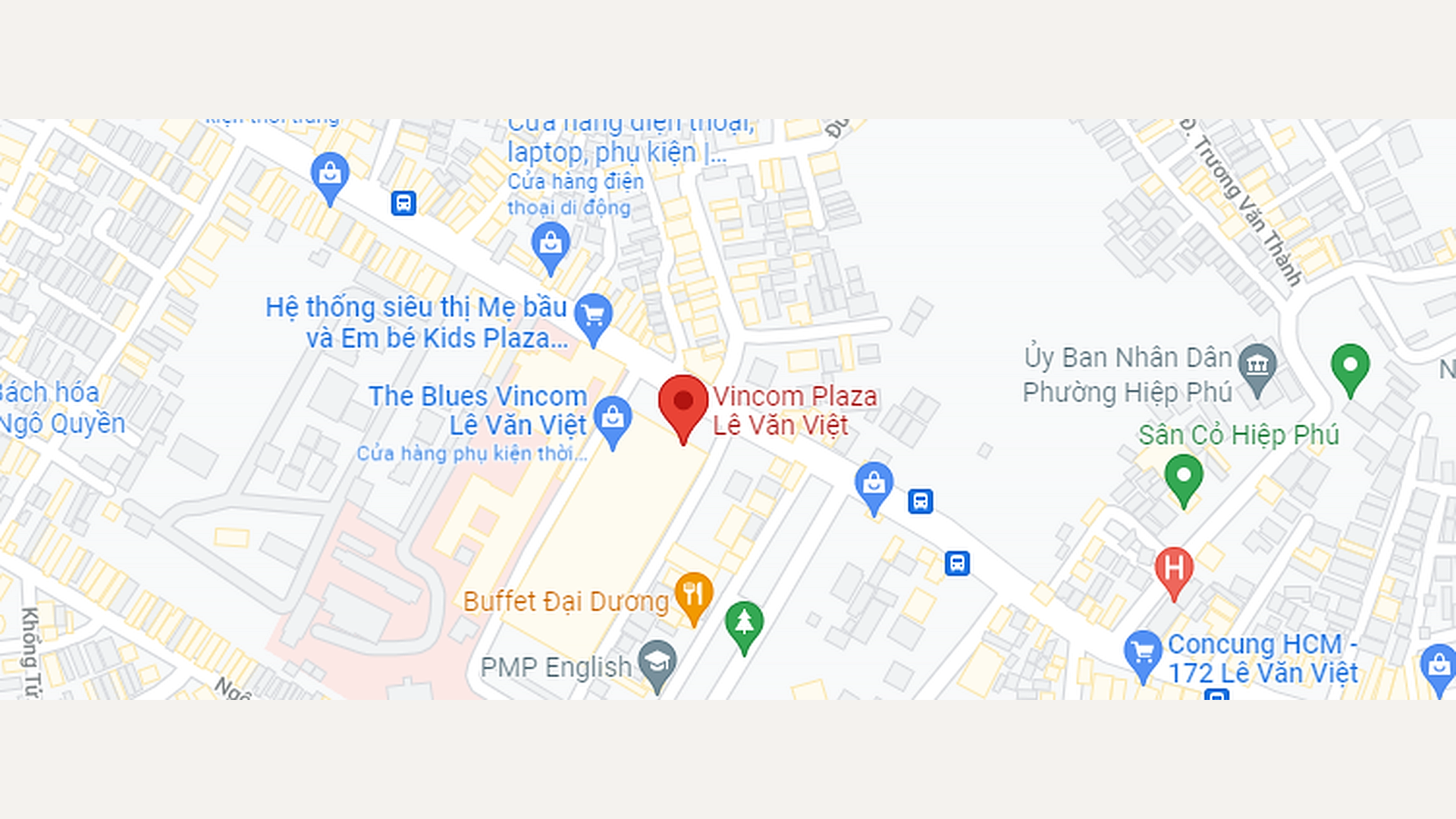 Map showing Vincom Plaza Lê Văn Việt